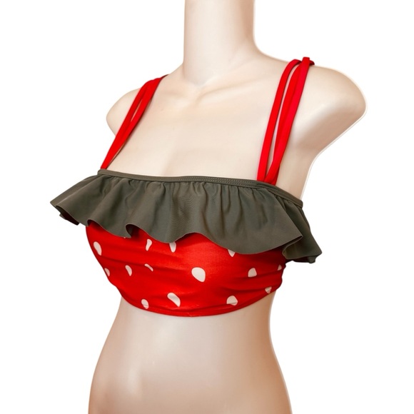 NWT Retro Stage Watermelon Bikini Top sz XXL Red 50s Ruffle - Picture 3 of 8